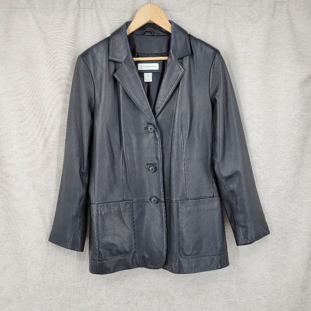 Preston and York Lambskin Leather Women's Black Jacket Y2K